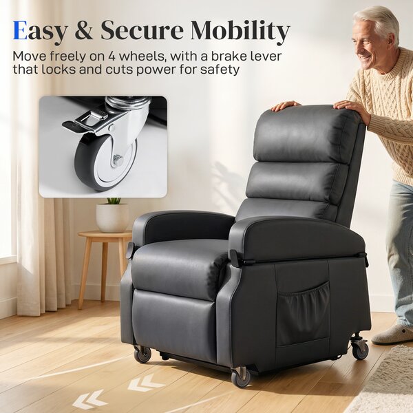 HOMCOM Poltrona Elettrica Alzapersona Reclinabile con Telecomando e Poggiapiedi, 78x98x110 cm, Grigio Scuro | Aosom Italy