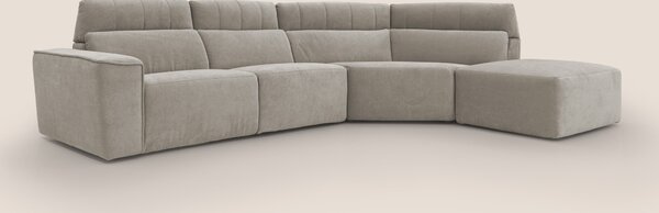 Clark Divano angolare con opzione relax elettrico in tessuto smacchiab