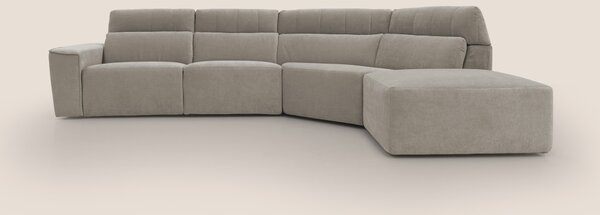 Clark Divano angolare con opzione relax elettrico in tessuto smacchiab