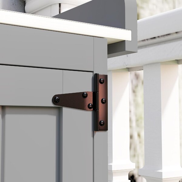 VivaGarden Armadietto da Esterno / Balcone in Legno 2 Ante 1 Ripiano Dimensioni 74x43x88 cm colore Grigio