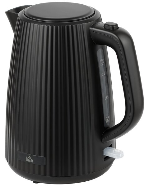 HOMCOM Bollitore Elettrico 1,7L 2200W con Filtro Anticalcare Rimovibile, Spegnimento Automatico e Base Girevole 360°, Nero | Aosom Italy
