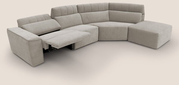 Clark Divano angolare con opzione relax elettrico in tessuto smacchiab