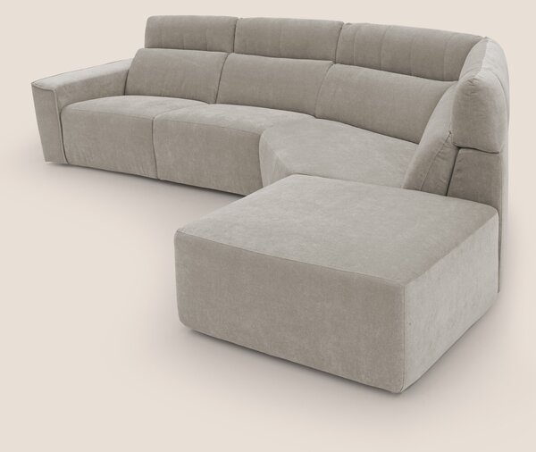 Clark Divano angolare con opzione relax elettrico in tessuto smacchiab