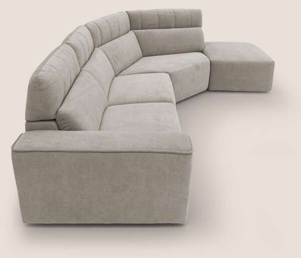 Clark Divano angolare con opzione relax elettrico in tessuto smacchiab