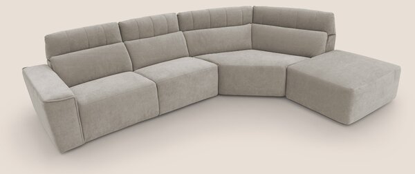 Clark Divano angolare con opzione relax elettrico in tessuto smacchiab