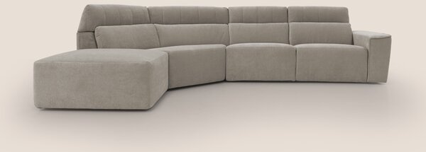 Clark Divano angolare con opzione relax elettrico in tessuto smacchiab