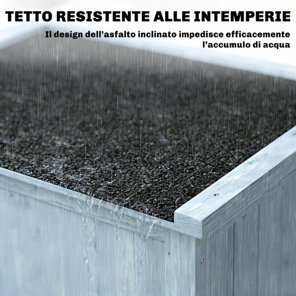 VivaGarden Armadio da Esterno / Balcone in Legno di Abete 2 Ante 2 Ripiani Dimensioni 85x54x170 cm colore Grigio