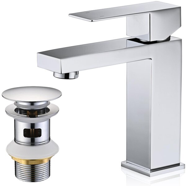 Rubinetto per lavabo cromato con kit di scarico