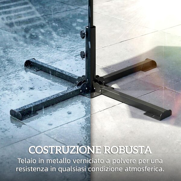 VivaGarden Base per Ombrellone Pieghevole a Croce 38-48 mm supporto patio colore Grigio Scuro