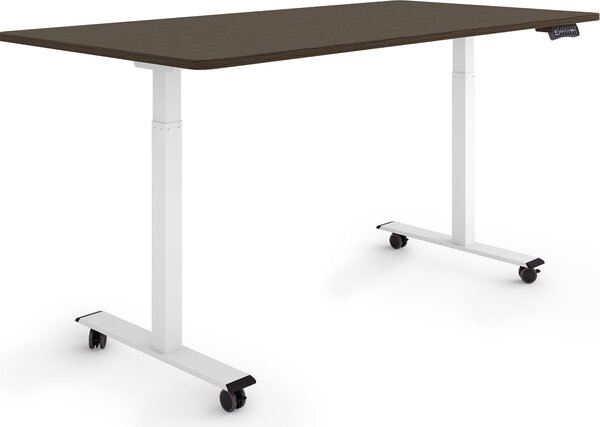 ESMART Germany ERX-122WE 160x80cm Decorazione ebano Scrivania ergonomica regolabile in altezza su ruote Regolabile elettricamente in altezza in modo continuo 78,5-127,5 cm 3 x memoria Ricordo attività Doppio motore