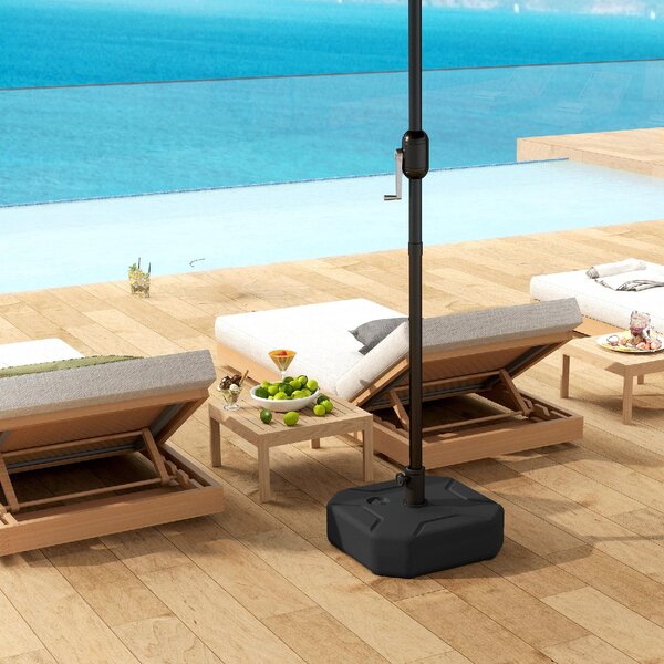 VivaGarden Base per Ombrellone Quadrata Riempibile con Sabbia o Acqua fino a 25kg 45x45x25 cm colore Nero