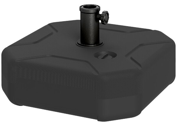 VivaGarden Base per Ombrellone Quadrata Riempibile con Sabbia o Acqua fino a 25kg 45x45x25 cm colore Nero