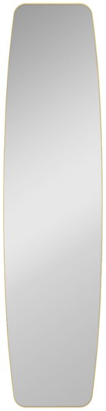 HOMCOM Grande Specchio da Parete Ovale 160x40 cm, Specchio Sospeso Moderno, Cornice in Metallo e Legno, Oro | Aosom Italy