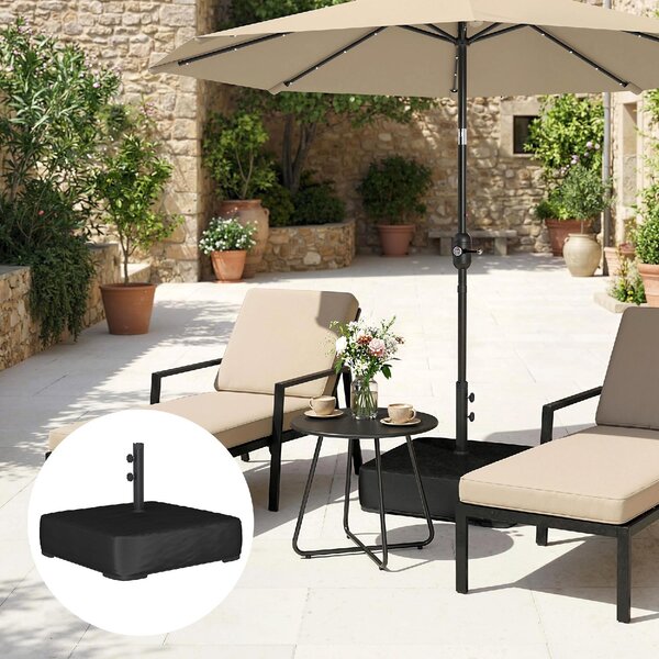 VivaGarden Base per Ombrellone Riempibile con Sabbia 80 kg/Sabbia Bagnata 90 kg per Pali da 48 mm colore Nero
