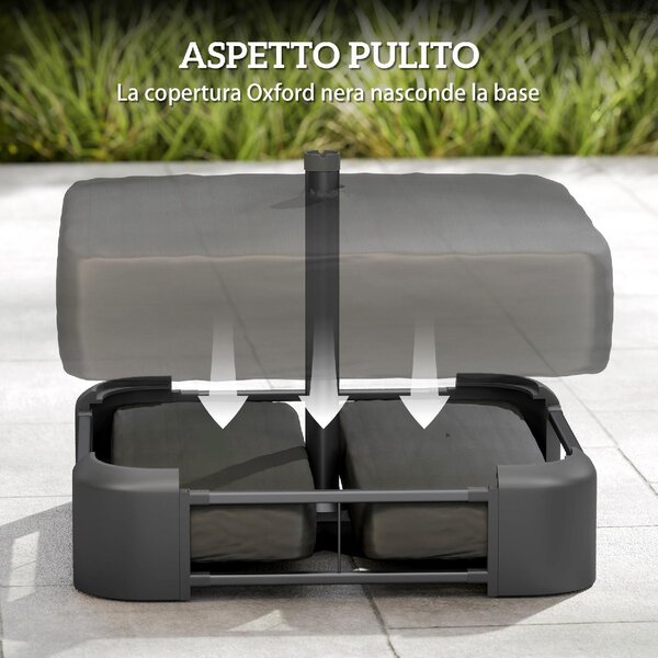 VivaGarden Base per Ombrellone Riempibile con Sabbia 80 kg/Sabbia Bagnata 90 kg per Pali da 48 mm colore Nero