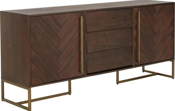 HOMCOM Mobile Portaoggetti Stile Scandinavo – 2 Ante A Spina Di Pesce, Ripiano Regolabile, Gambe In Acciaio, 78x40x78 Cm