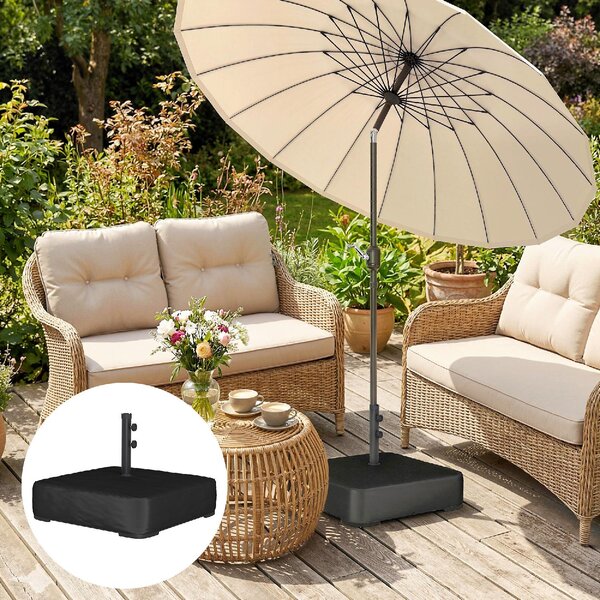 VivaGarden Base per Ombrellone Riempibile con Sabbia 80 kg/Sabbia Bagnata 90 kg per Pali da 48 mm colore Nero