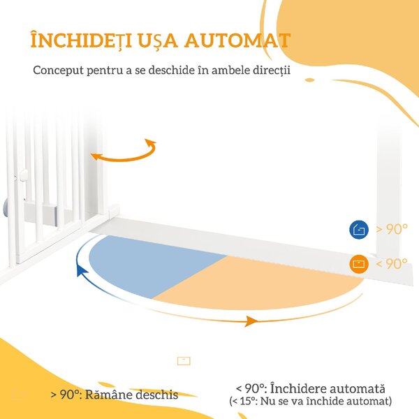 AllMyPets Cancellino per Cani Regolabile Alto con Porta Piccola e Chiusura Automatica 74-101x104 cm colore Bianco