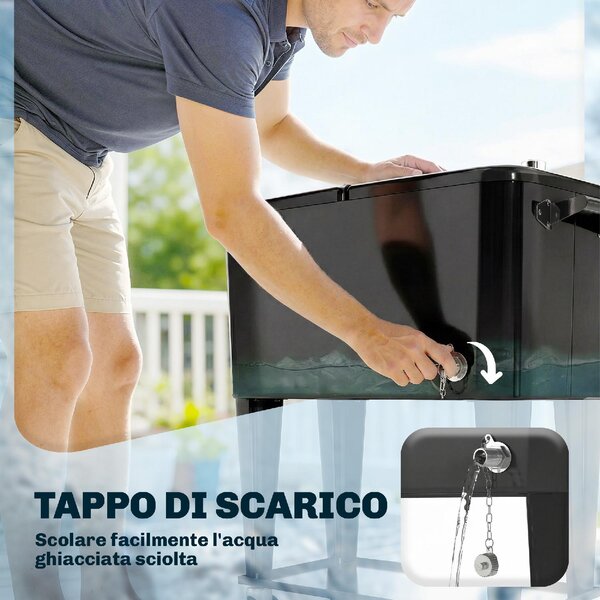 VivaGarden Carrello Frigo 76L con Ripiano Apribottiglie e Raccoglitore Tappi in Plastica e Acciaio 91x39x84.5 cm colore Nero
