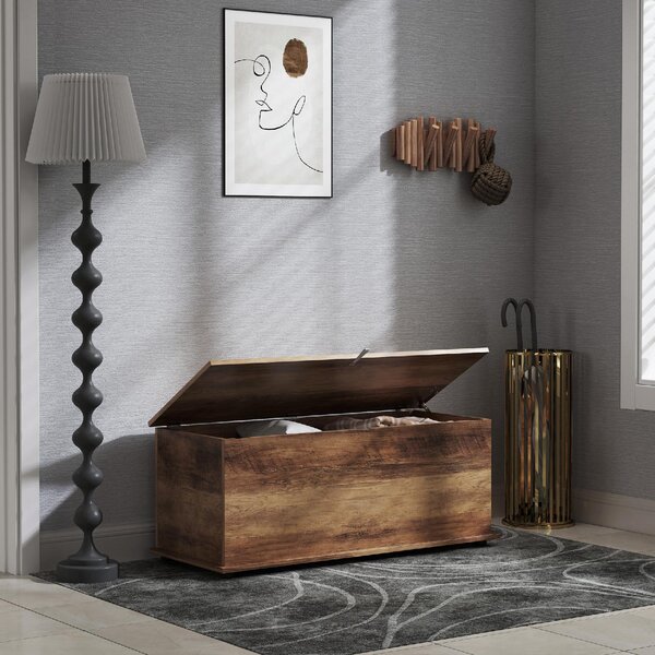 DecHome Cassapanca in Legno Panca Contenitore Dimensioni 100x40x40 cm colore Bianco