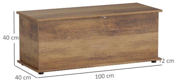 DecHome Cassapanca in Legno Panca Contenitore Dimensioni 100x40x40 cm colore Bianco