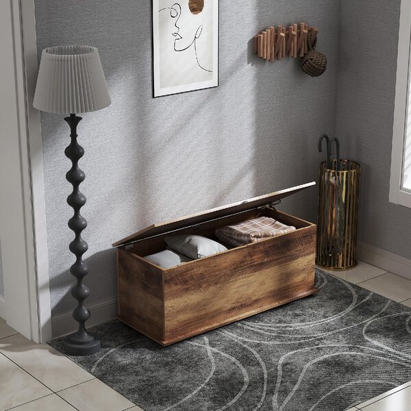 DecHome Cassapanca in Legno Panca Contenitore Dimensioni 100x40x40 cm colore Bianco