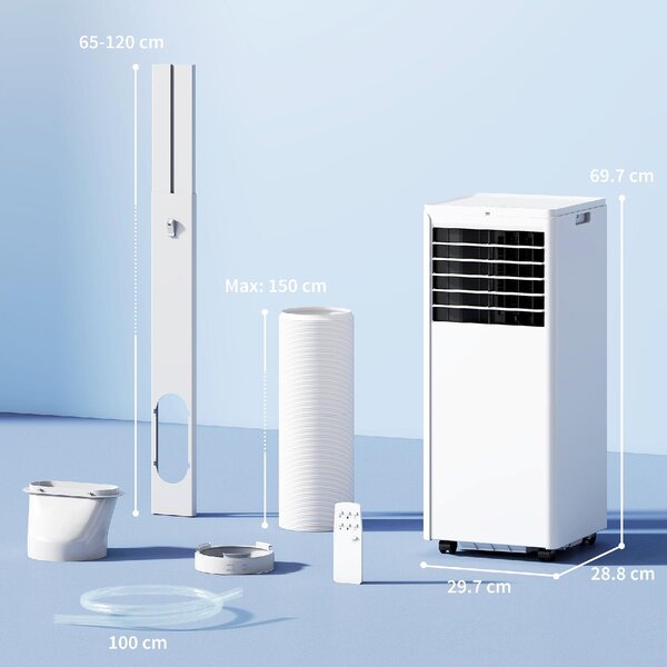 DecHome Condizionatore Portatile 5000 Btu Climatizzatore Classe A Funzione Deumidificatore colore Bianco