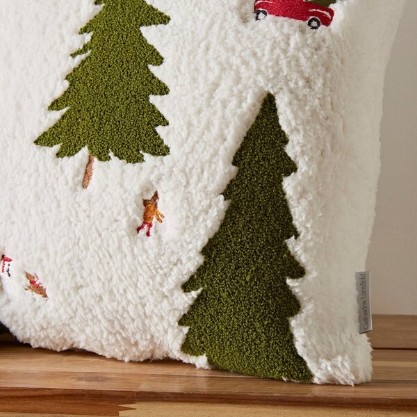Cuscino decorativo con motivo natalizio in bouclé 45x45 cm Christmas Tree - Catherine Lansfield