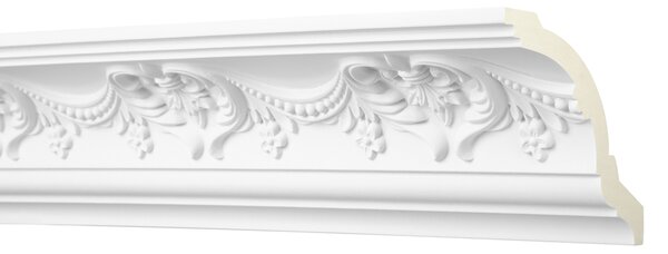 2 metri di profilo decorativo 80x80 mm - Modanatura inPoliuretanocon motivo, bianca, resistente agli urti - AA355 Hexim Perfect - Modanatura angolare, modanatura decorativa, profilo a stucco, modanatura ornamentale