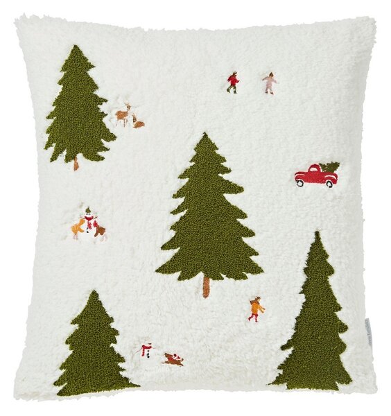 Cuscino decorativo con motivo natalizio in bouclé 45x45 cm Christmas Tree - Catherine Lansfield