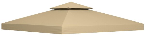 VivaGarden Copertura Gazebo 3x3 m a 2 Livelli Resistente ai Raggi UV colore Beige
