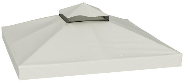 VivaGarden Copertura Gazebo 3x3 m a 2 Livelli UPF30+ in Poliestere colore Grigio Chiaro