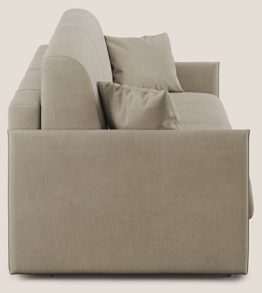 Evans Divano letto in morbido tessuto impermeabile T02 beige