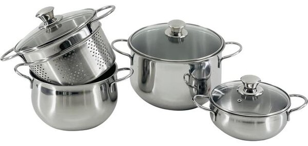 Set pentole in acciaio inox Milano 8 pz