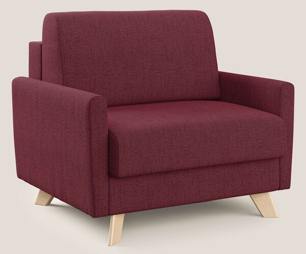 Edgar poltrona letto in tessuto felis impermeabile T03 rosso