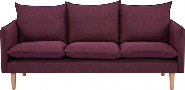 DecHome Divano 3 Posti Scandinavo in Tessuto Dimensioni 188x82x84 cm colore Viola - Ibiza
