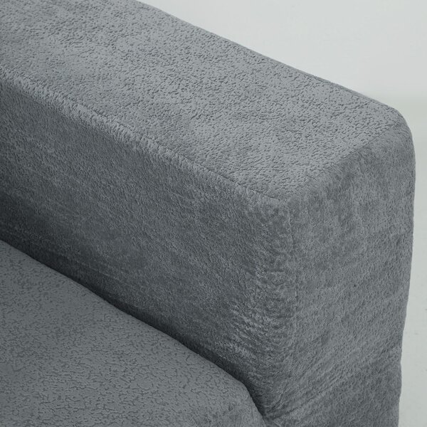 DecHome Divano Componibile 4 Posti Moderno in Tessuto Effetto Velluto Dimensioni 294x165x70 cm colore Grigio Scuro