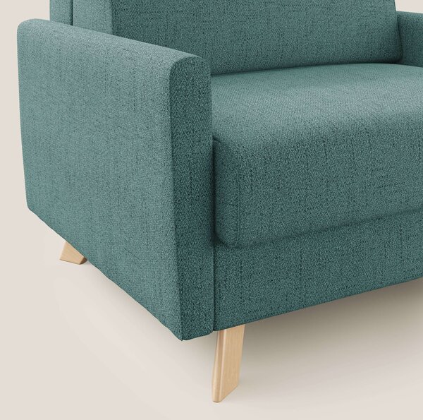 Edgar poltrona letto in tessuto felis impermeabile T03 verde acqua