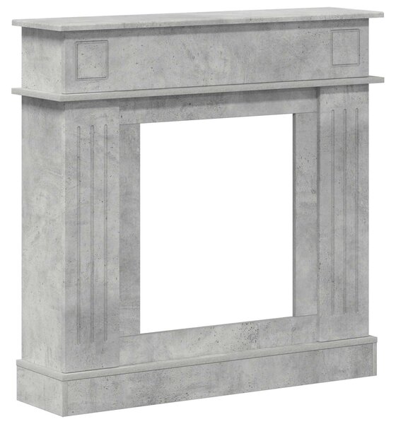 VidaXL Rivestimento per camino, grigio cemento, 102 x 26 x 100 cm, materiale composito in legno