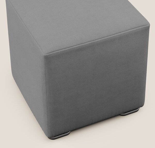 Cube pouf in tessuto morbido impermeabile T02 grigio