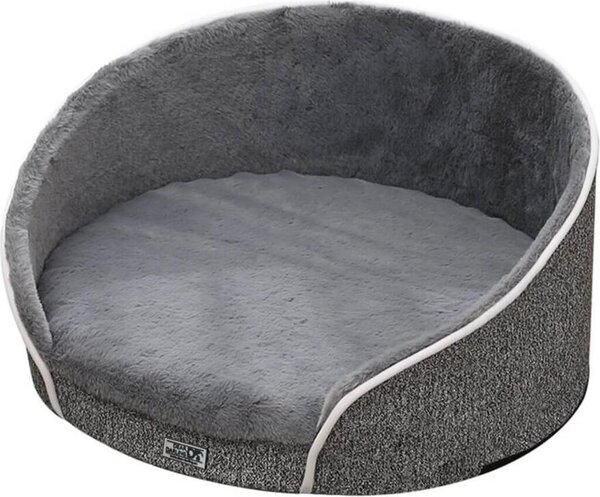 DD-02 Letto ortopedico di lusso per cani / letto per gatti / cesto per gatti - misura L colore antracite - facile per le articolazioni con schiuma di memoria, rivestimento lavabile e materasso che favorisce il comportamento di scavo