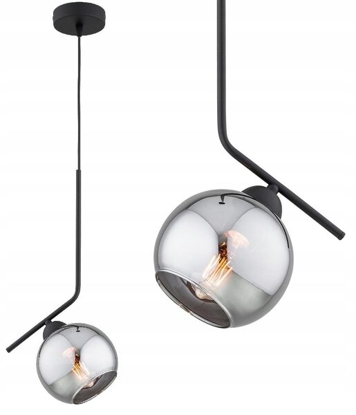 Lampada a sospensione KAR-LIGHTING a 1 luce, nera, in vetro e metallo, regolabile in altezza – Illuminazione d'accento per sala da pranzo, corridoio, cucina, E27