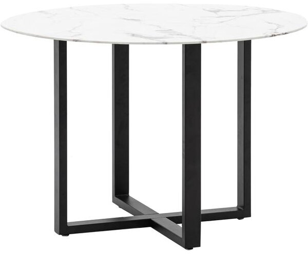Tavolo rotondo con piano in vetro effetto marmo Connolly, Ø 110 cm
