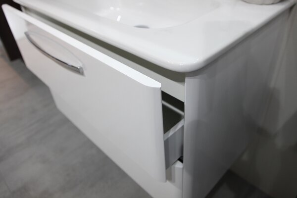 Base per mobile bagno Best 2 cassetti L 79.5 x P 45.5 x H 50 cm laccato lucido bianco lucido