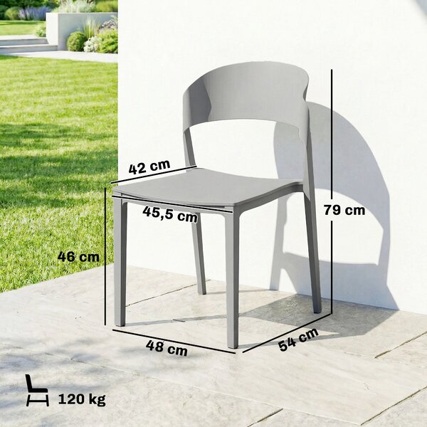 Outsunny Set 4 Sedie Giardino Outsunny, Impilabili, Struttura pp Adatte per Tutte le Stagioni | Aosom Italy