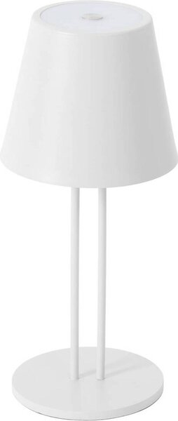 Lindby Lampada da tavolo ricaricabile a LED Janea TWIN, bianco, metallo