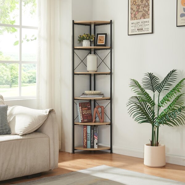 Scaffale per piante 'Ulfborg' colori legno con 6 ripiani 160x30x30 cm look nero/quercia
