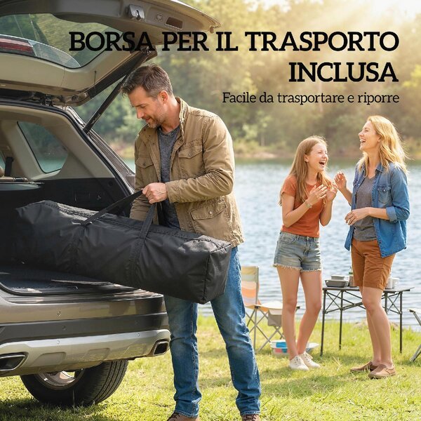 VivaGarden Gazebo da Giardino 2x2 m Pieghevole in Metallo/Tessuto Oxford colore Grigio Chiaro