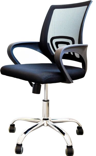 Sedia da ufficio ergonomica con rivestimento in mesh traspirante - nera