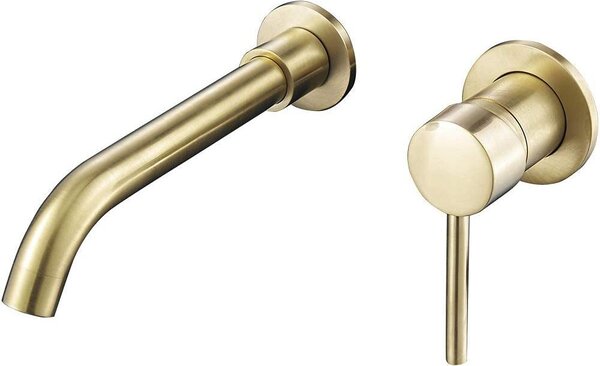 Rubinetto per lavabo in ottone spazzolato, miscelatore monocomando